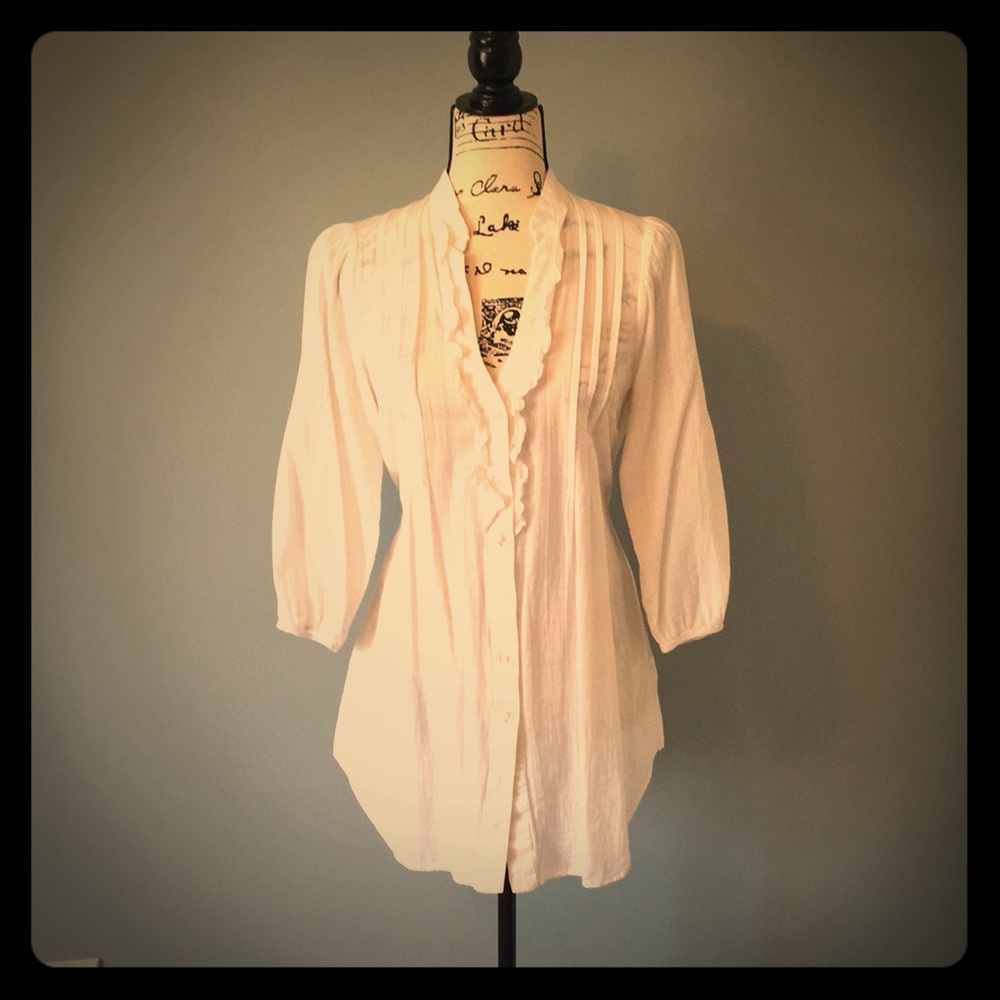 Anthropologie White Cotton Tunic from Odille